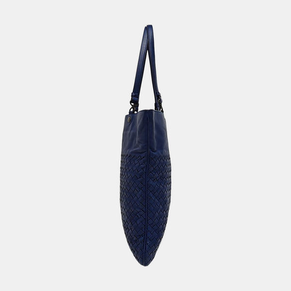 Lambskin Top Handle Bag Blue