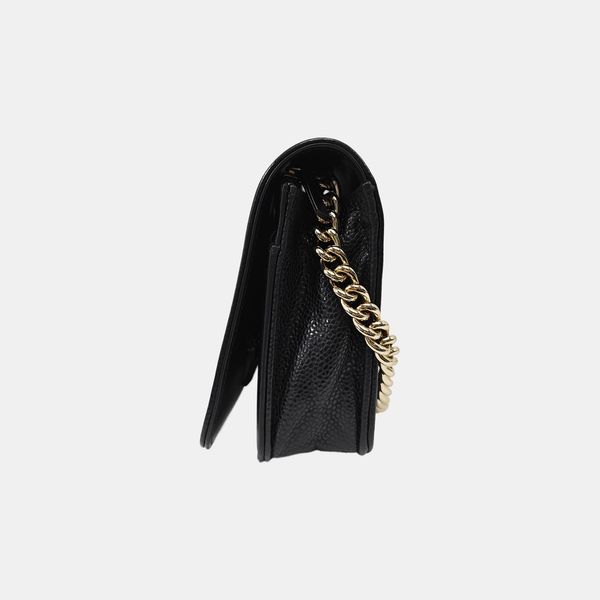 BOY CHANEL Mini Quilted Grained Calfskin Black