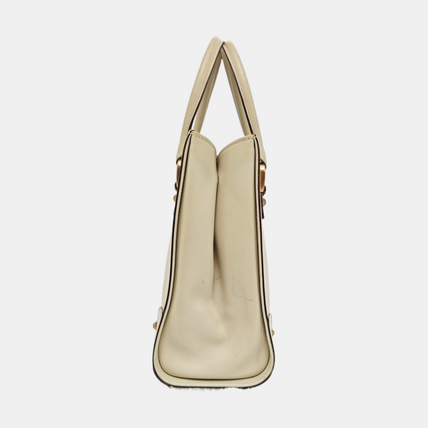 Monogram Calfskin Tote Bag Beige