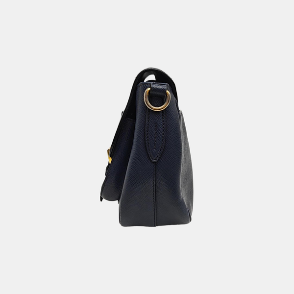 Saffiano Calfskin Shoulder Bag Blue