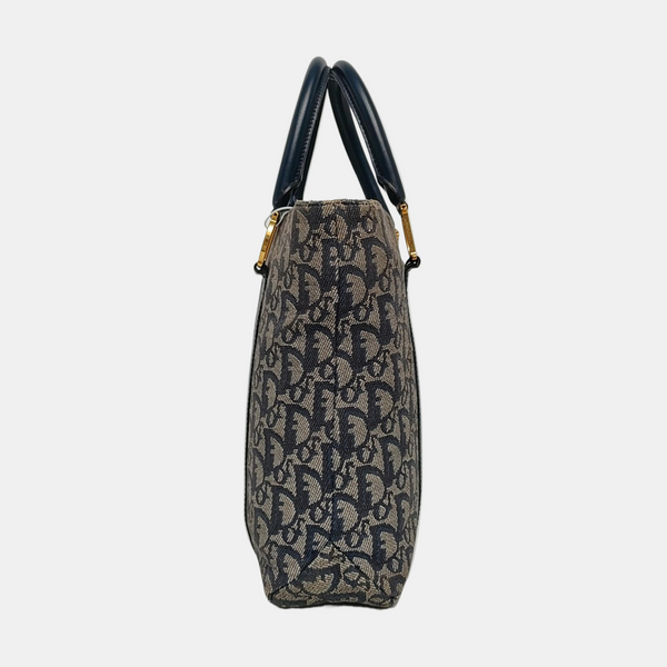 Vintage Tote Oblique Fabric Blue