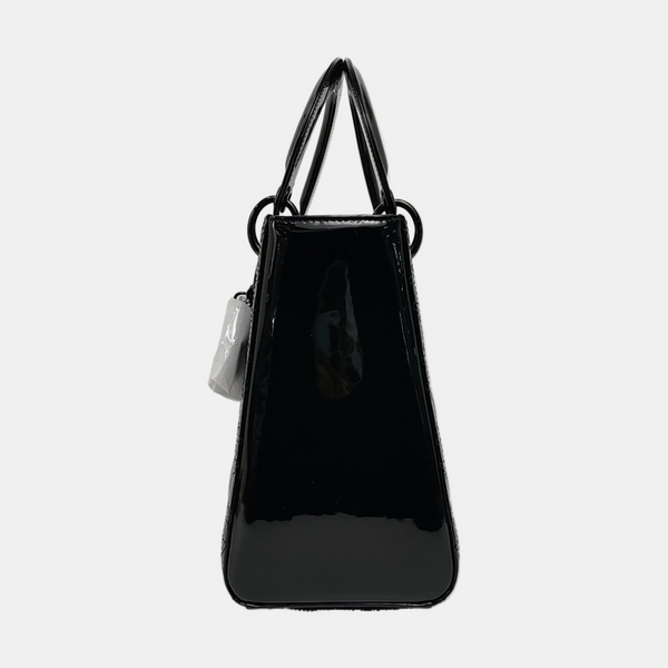 Lady Dior Medium Cannage Patent Leather Green