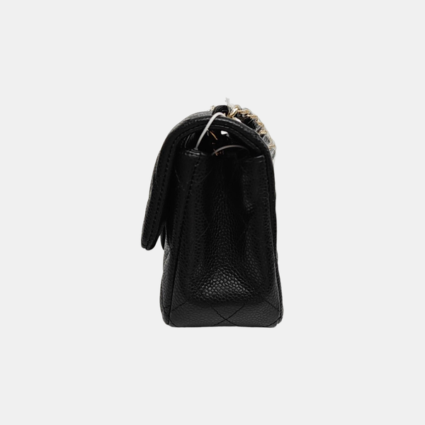 CLASSIC FLAP Mini Quilted Grained Calfskin Black