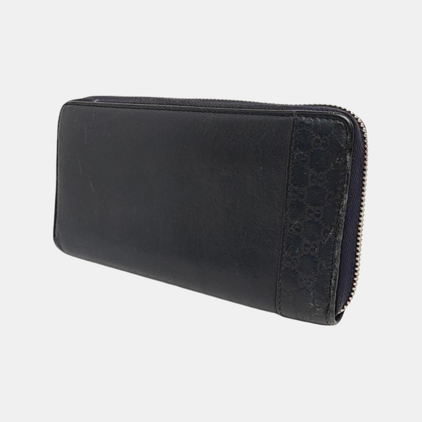 Ligne Shima Monogram Calfskin Blue Wallet