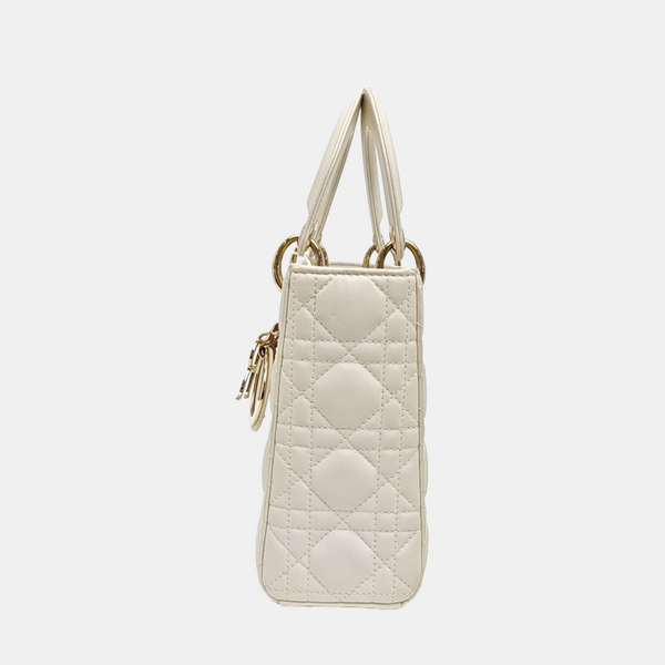 Lady Dior Small Cannage Lambskin White
