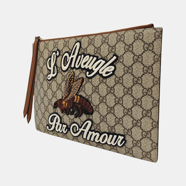 Coated Canvas Clutch Black