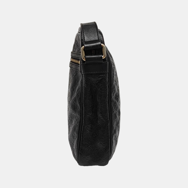 Monogram Calfskin Shoulder Bag Black