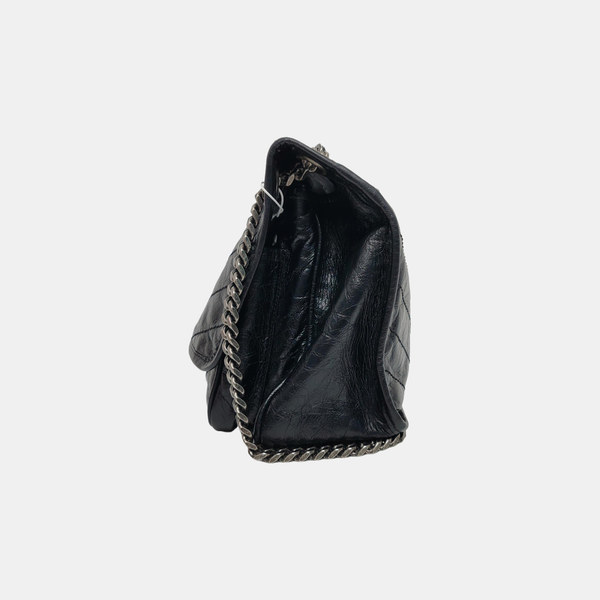 NIKI Medium Chevron Calfskin Black