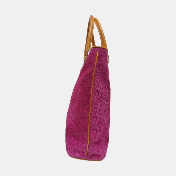 Suede Top Handle Bag Pink