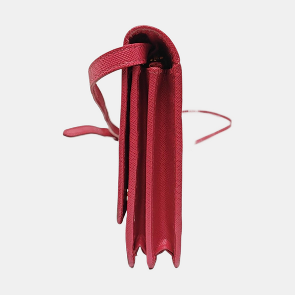 Fold Wallet Saffiano Calfskin Red