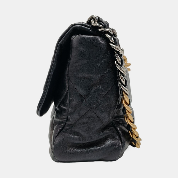 CHANEL 19 Large Quilted Lambskin Black