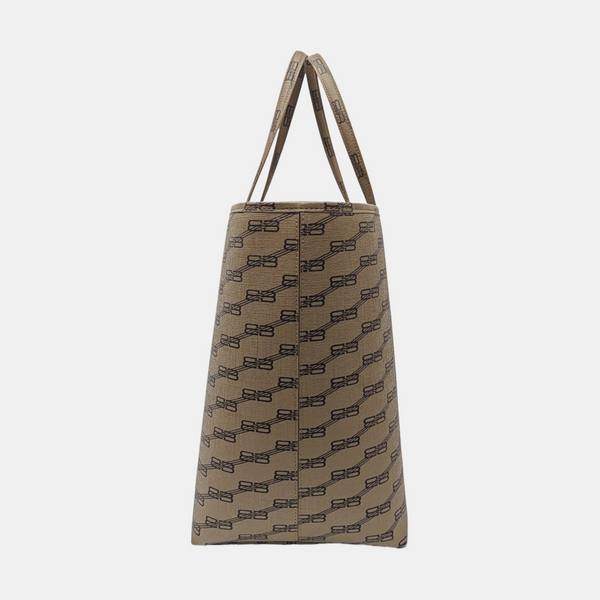 Coated Canvas Tote Bag Brown