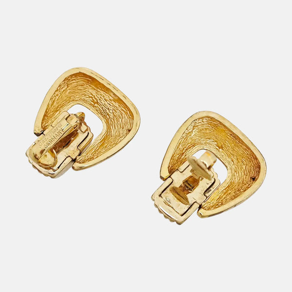 Metal Gold Clip On Earrings