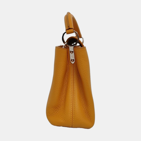 Authenticated pre-owned CAPUCINES BB Calfskin Orange - Shoulder Bag at Looply