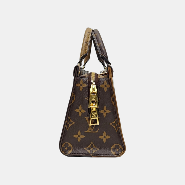 ONTHEGO EAST WEST PM Monogram Coated Canvas Brown