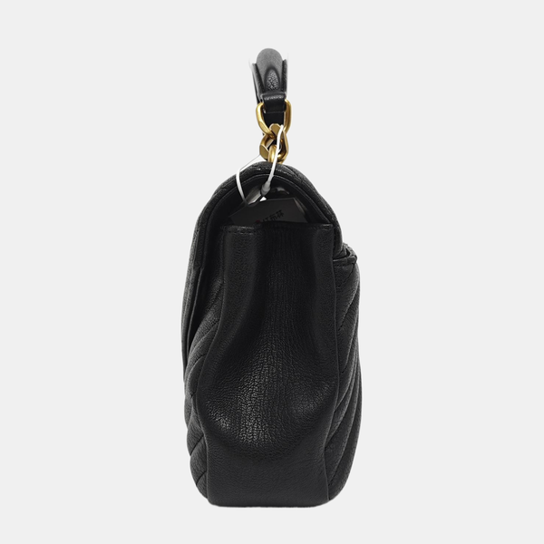 COLLEGE Medium Chevron Lambskin Black