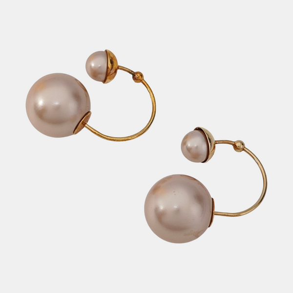 Ultradior Metal Beige Stud Earrings