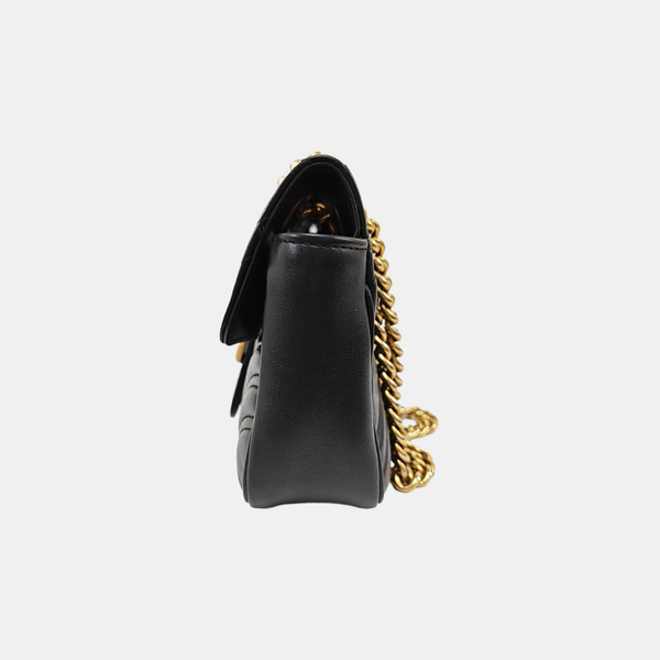 GG Marmont Small Quilted Calfskin Black