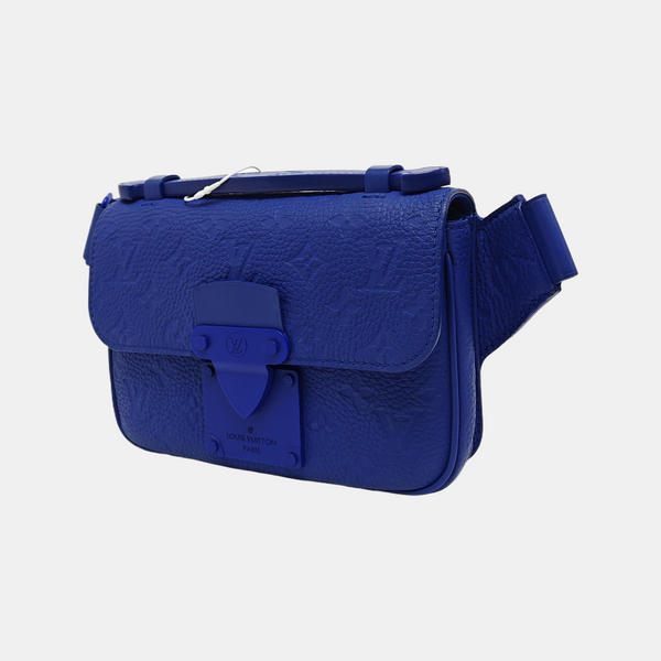 S LOCK Monogram Calfskin Blue