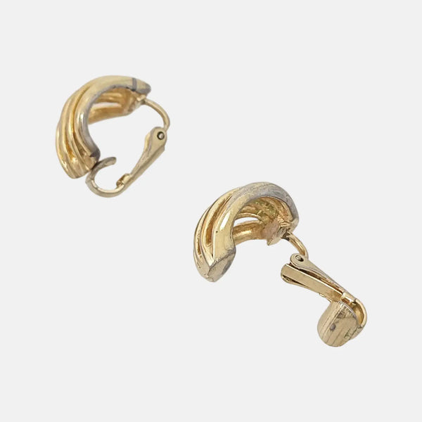 Metal Gold Clip On Earrings