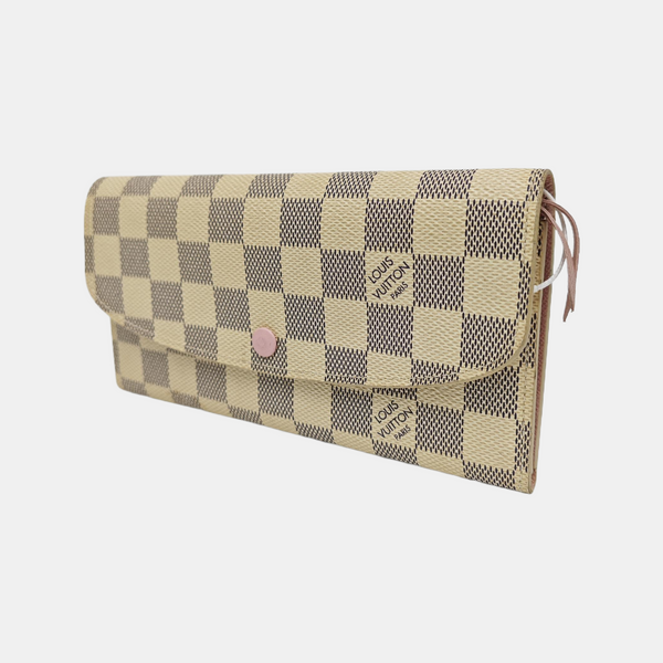 EMILIE Damier Azur Coated Canvas White Wallet