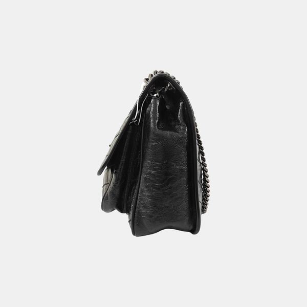 NIKI Medium Chevron Calfskin Black