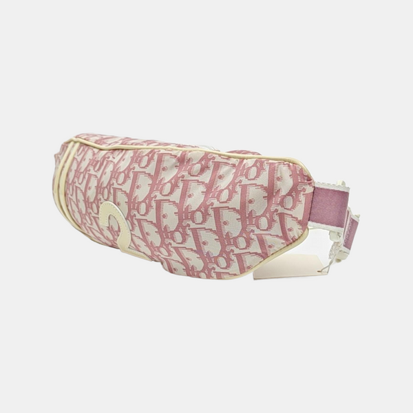 Oblique Fabric Belt Bag Pink