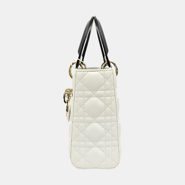 Lady Dior Small Cannage Lambskin White