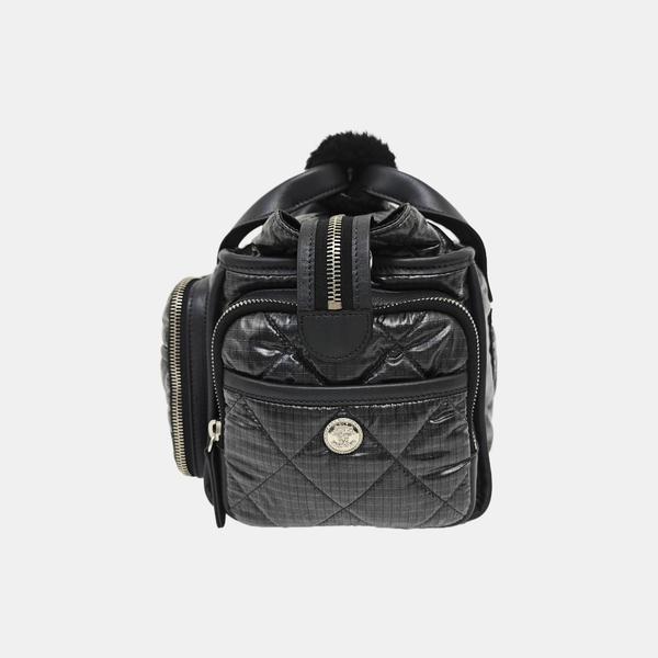 Quilted Nylon Shoulder Bag Gray