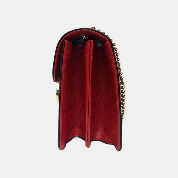 Interlocking G Small Calfskin Red