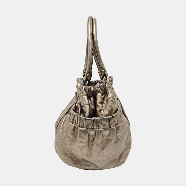Calfskin Top Handle Bag Beige