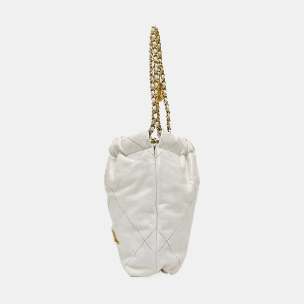 CHANEL 22 Mini Quilted Calfskin White