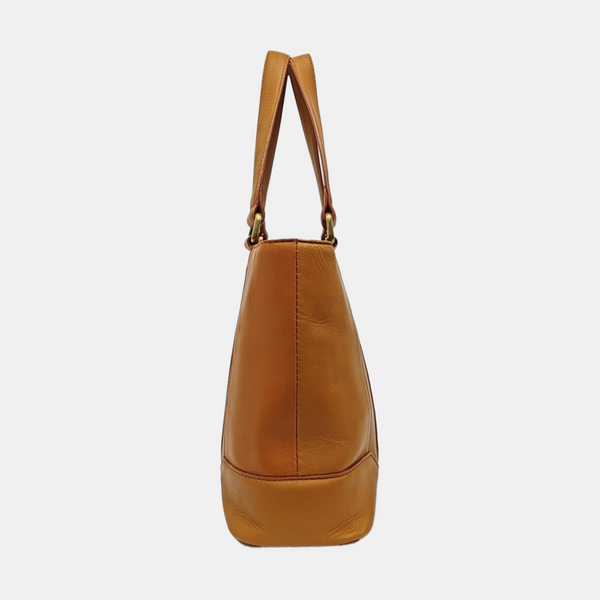 Calfskin Top Handle Bag Brown
