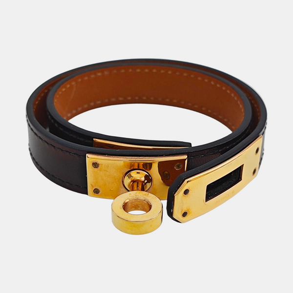 Kelly Leather Black Bangle