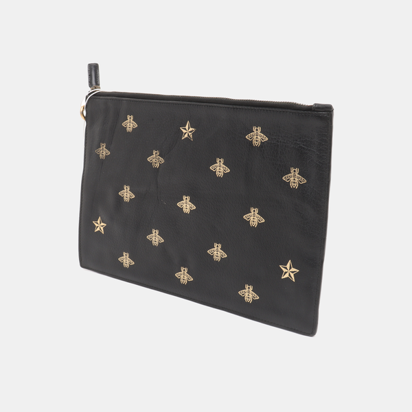 Bee Web Calfskin Black