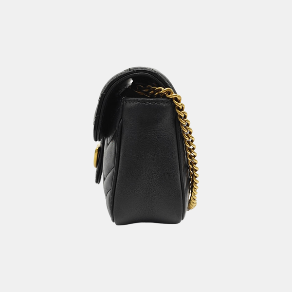 GG Marmont Mini Quilted Calfskin Black