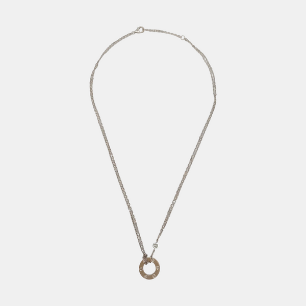 LOVE 18k White Gold Silver Necklace