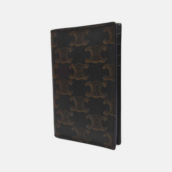 Coated Canvas Card Holder Brown