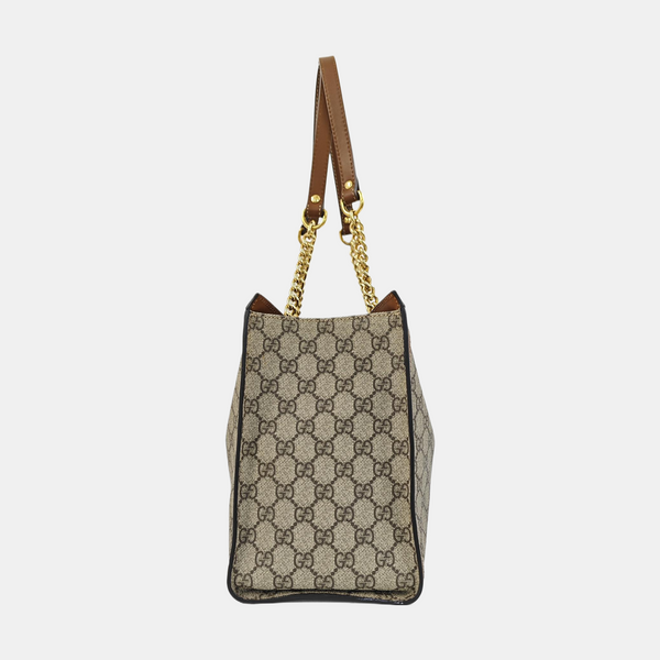 Padlock Medium Monogram Coated Canvas Beige
