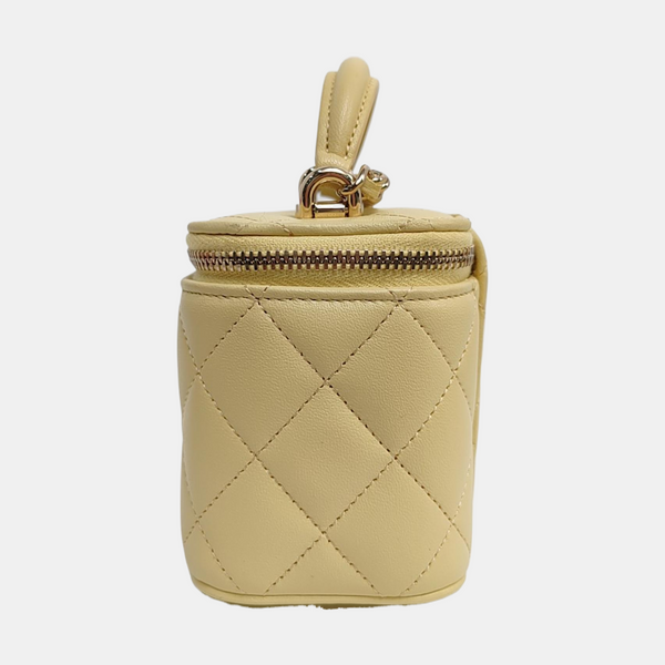 VANITY CASE Mini Quilted Lambskin Yellow