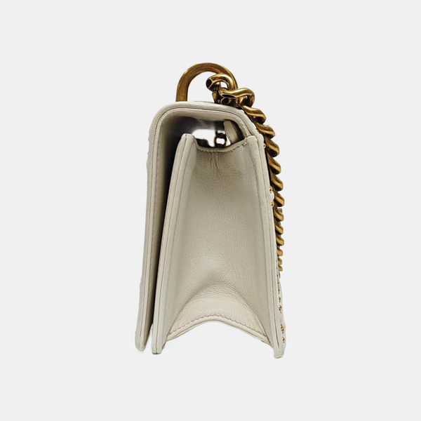 Diorama Small Cannage Calfskin White