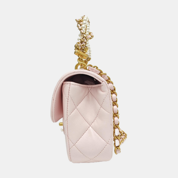 Quilted Lambskin Crossbody Bag Pink