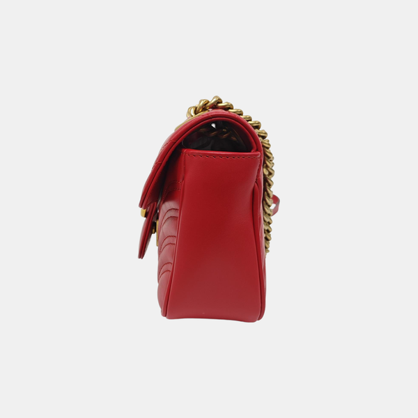 GG Marmont Small Quilted Calfskin Red