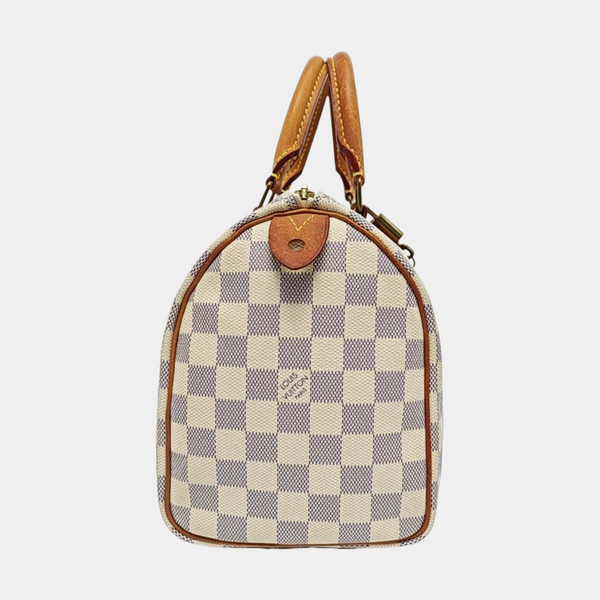 SPEEDY 25 Damier Azur Coated Canvas White