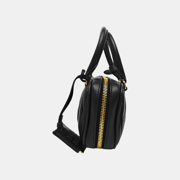 Arcadie Matelassé Small Quilted Lambskin Black
