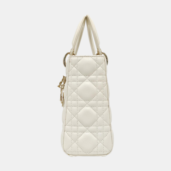 Lady Dior Small Cannage Lambskin White