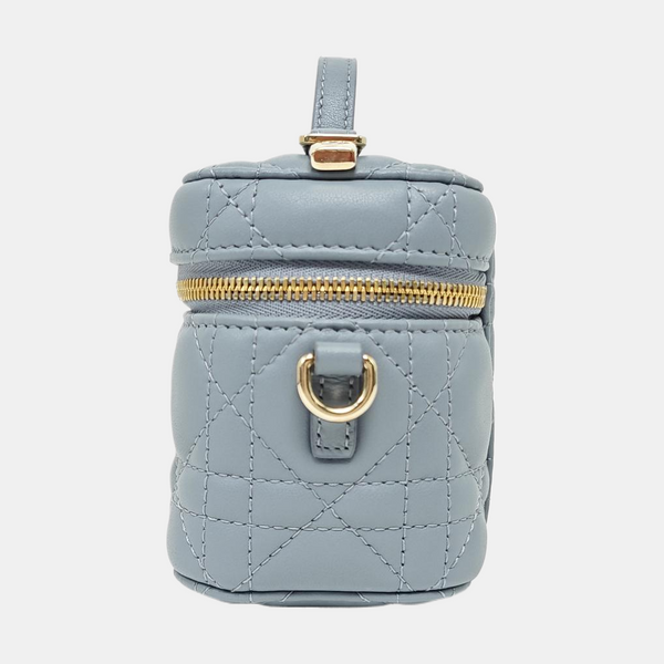 Vanity Lady Dior Mini Cannage Lambskin Blue