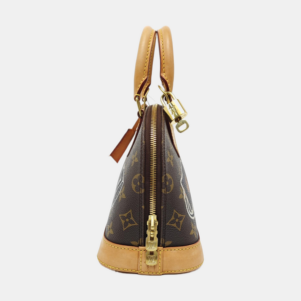 ALMA BB Monogram Coated Canvas Brown
