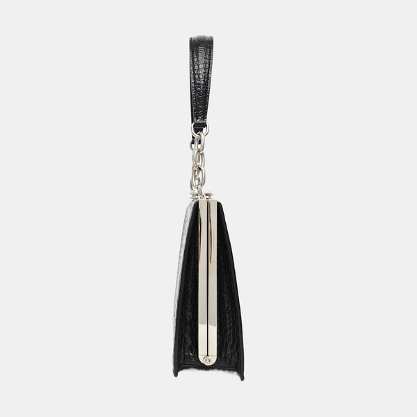 Calfskin Top Handle Bag Black