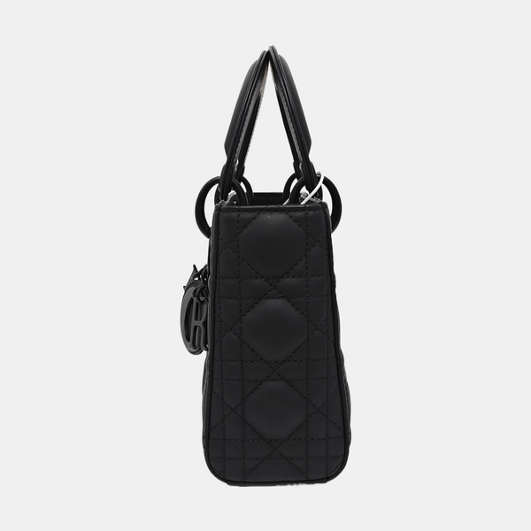 Lady Dior Mini Cannage Calfskin Black